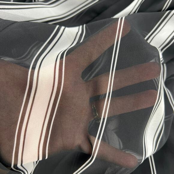 Halogen Wide Leg Halter Neck Black White Striped Flowy Jumpsuit Tie Neck Size XS - Picture 11 of 13